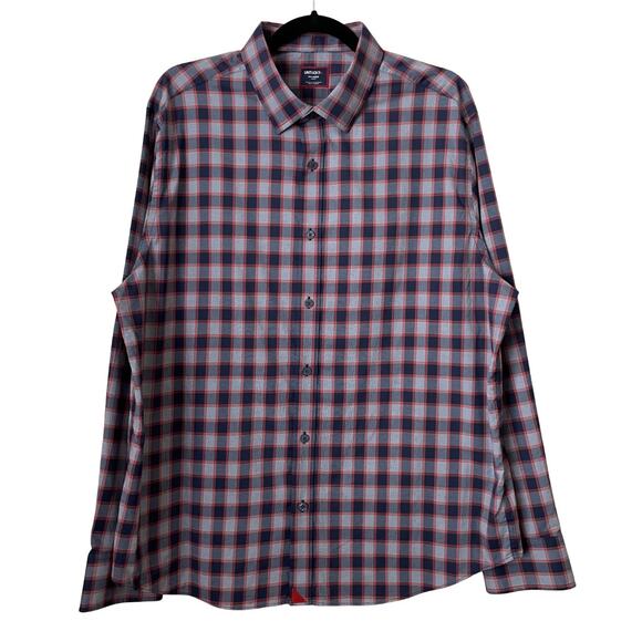 Untuckit Shirt Mens XXL Blue Red Watkins Check Plaid Slim Fit Preppy Academia - Picture 1 of 11